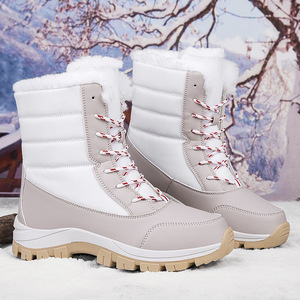 Chaussures d'hiver imperméables en coton rembourrées pour femmes, résistantes au froid, antidérapantes, chaudes, fourrure épaisse, bottes <span class=keywords><strong>de</strong></span> <span class=keywords><strong>neige</strong></span> pour femmes - Product Image 2