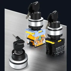 Vente chaude réinitialisation momentanée autobloquant 30mm bouton de sélection de clé interrupteur bouton poussoir interrupteur d'alimentation pour armoire de Distribution - Product Image 2