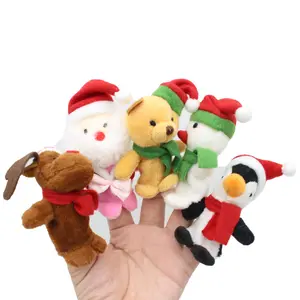 子供のための卸売ぬいぐるみぬいぐるみミニクリスマス指人形