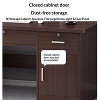 Bureau de direction moderne avec double meuble de rangement, trois tiroirs et armoire pour espace de travail d'entreprise