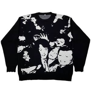 Pull en maille à capuche avec logo sur le devant, style japonais tendance, respirant, pour couple, nouvelle collection automne/hiver 2024 - Product Image 2