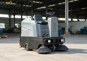 Battery Powered Ride on Floor Sweeper 1250mm Industrial Cleaning Machine for Warehouse Factory Parking Lot Property <strong>Management</strong> - Product Image 3