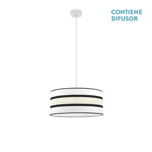 Lampe suspendue 1xe27 blanc/beige 40x40 cm - éclairage d'ambiance, décorative et fonctionnelle pour les maisons et les bureaux. - Product Image 1