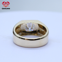 Obtenir le prix le plus récent Bague de Moissanite en or 10k personnalisée pour hommes Bague de mariage de luxe en Moissanite en vrac VVS avec diamant rond