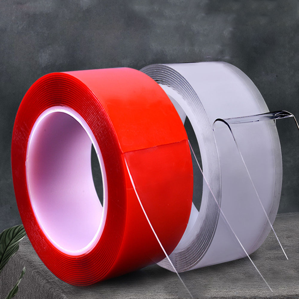 Clear Heavy-Duty Acrylic Nano Tape Self-Adhesive Waterproof Double Sided 5m Length Reusable Paper Film Removable Sticky Strip