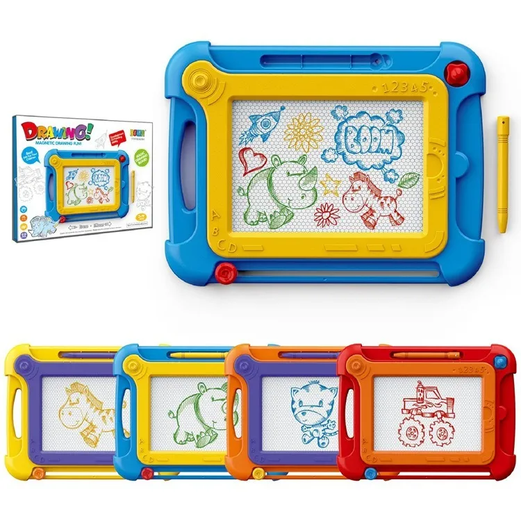 ベストセラーアマゾン子供用カラー磁気プラスチック製図パッド落書き製図シールライティングパッド幼児教育学習玩具