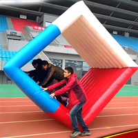 Tongcai Panier de basket gonflable portable 4-en-1 en PVC pour jeux de carnaval, capacité 500 kg, pour 4 à 8 passagers, usage commercial, protection UV