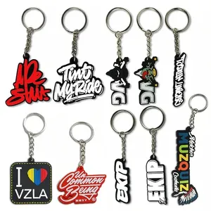 Customized 2D 3D Soft Pvc Keychain Making Rubber Letter Keychain Anime Cute Car 3D Logo Designer Rubber Silicone Pvc Keychain