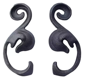 Accesorios de hojas estampadas de hierro forjado, decoración de puerta de valla prensada, adornos estampados de acero personalizados, Metal, barato, venta al por mayor - Product Image 3