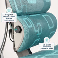 Chaise de bureau ergonomique Yazhi en maille avec appui-tête massant et alimentation USB pour espace de travail