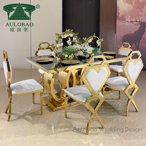 ชุดโต๊ะอาหารหรูหรา 12 ที่นั่ง ดีไซน์เชิงพาณิชย์ พร้อมฐานสีทอง ท็อปกระจก สวยสง่างามและมีสไตล์ - Product Image 6