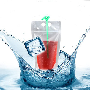 Bolsas de plástico transparente para bebidas, pajita y bolsas de zumo con orificio para mano, embalaje para bebidas frías y calientes, de fábrica - Product Image 4