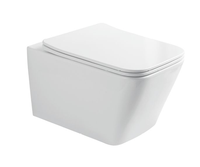 WC suspendu moderne et unique de forme carrée, blanc, avec siphon à trou unique, facile à nettoyer, pour salles de bain de luxe