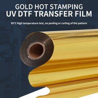 Vinilo Adhesivo Cristalino UV LETOP, Blanco Grande, para Impresión Digital, Plotter, Película Dorada, Rollo de PET Dorado, Nuevo PET