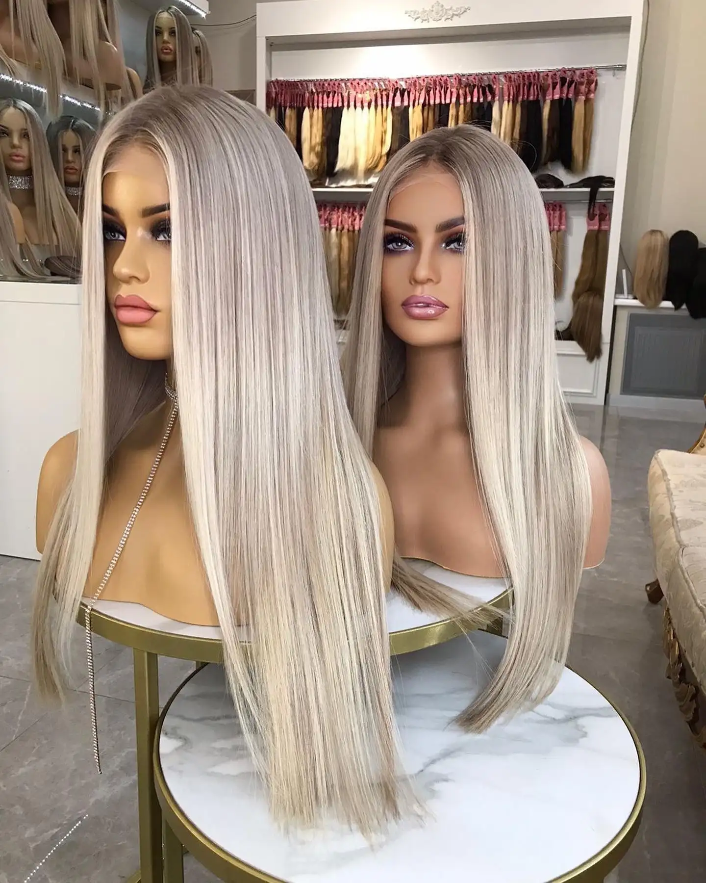 Glueless Brazilian Cuticle Aligned Human Hair Platinum Silver 613 Blonde HD Lace Front Wigs Pre Plucked With Baby Hair For Women