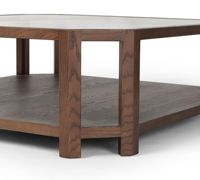Table basse carrée moderne en bois avec structure en acier, facile à nettoyer, pour salon, hôtel et appartement