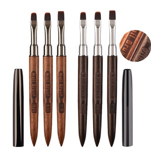 Pinceau à ongles plat en bois de santal neuf, outils de pointillage de haute qualité, grande taille, pour photothérapie, vente en gros d'usine - Product Image 2