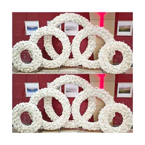 New design white round flower arch ring shaped flower arch for wedding outdoor flowers decoration round door arch