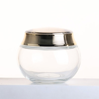 Pot en verre rond de 200g pour crème, avec couvercle doré électrolytique, conteneur vide pour produits de beauté et soins de la peau, idéal pour les salons de beauté (vente en gros)