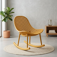 Fauteuil à bascule individuel confortable en plastique pour la maison, mobilier de loisirs pour balcon et salon