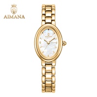 AIMANA Nouvelle montre à quartz élégante de luxe léger pour femme avec cadran en forme d'œuf de pigeon, bracelet en acrylique, résistante à l'eau 30M
