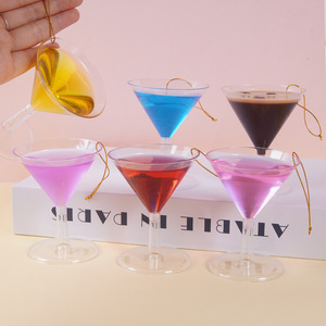 Ornement de Noël en forme de coupe à martini simulée de 8 cm, pendentif pour arbre de Noël, verre à boisson simulé (café/vin) - Product Image 5