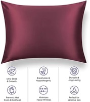 Taie d'oreiller de luxe en soie de mûrier 100% naturelle, 22 Momme, sans couture, taille standard, satin doux avec imprimés feuilles de dessin animé