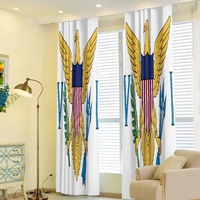 Rideau thermique imprimé drapeau des Îles Vierges, draperie occultante en polyester satiné pour la décoration intérieure du salon
