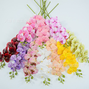 Orchidée Phalaenopsis Artificielle Dongchen Crafts à 9 Têtes en Silicone Souple, Fleur Artificielle à Tige Unique pour Décoration Maison et Mariage - Product Image 4