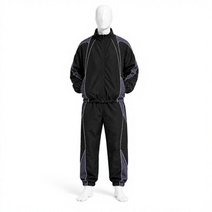 Ensemble coupe-vent pour homme, personnalisé, respirant, grande taille, en nylon, couleur unie, pour l'entraînement et le streetwear, coupe ample - Product Image 1