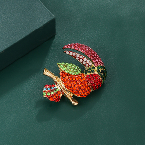 Broche Toucan en Cristal Coloré Weiman, Plaqué Or, Multi Strass, Épingle Oiseau, Bijou de Mode pour Femme, Ornement de Vêtement, Cadeau de Fête - Product Image 3