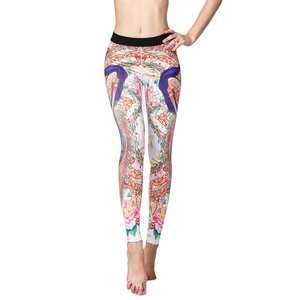 Mujer alta cintura sexy capri pantalón de yoga de escala de leggins dropshipping. Exclusivo. Imprimir polainas fitness - Product Image 2