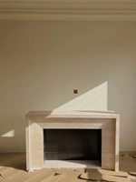 Cheminée en travertin au design moderne Cheminée décorative en marbre Cheminée en marbre travertin à la française