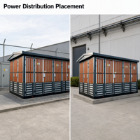 Boîtier de transformateur de distribution extérieur préfabriqué haute tension combiné, type sur mesure, 60Hz, 315kVA, 630kVA