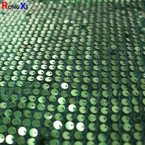 Dark Green RXF1931 5mm Professional Sequin <strong>Embroidery</strong> Fabric <strong>Material</strong> With Velvet Based for Fancy Dresses - Product Image 4