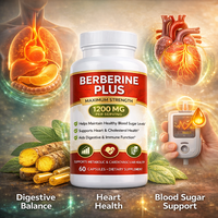 Capsules de Berbérine Plus 1200mg – Complément de Soutien Métabolique, Marque Privée, pour le Contrôle du Sucre Sanguin et du Cholestérol