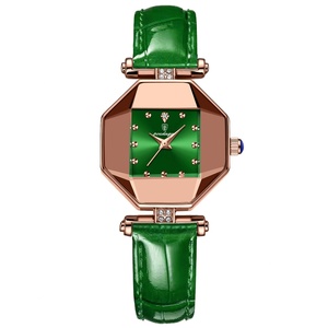 POEDAGAR Women Watches Fashion Square Diamond Wine Red Leather Quartz Watch Luxury Rose Gold Waterproof Ladies Wristwatch Gift - Product Image 2