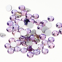 Haute Qualité SS6-SS20 Air Violet Couleur Verre Cristal Non Hot Fix Flatback Nail Art Strass Décorations