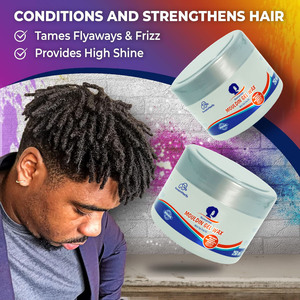 Cire coiffante bio à l'huile d'arbre à thé à tenue forte pour cheveux bouclés, dreadlocks, tresses et spirales – Sans résidus, pour torsades et fixations, végane, anti-frisottis - Product Image 2