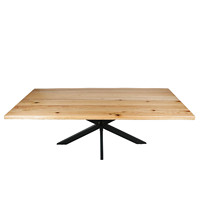 Ensemble table à manger moderne de style contemporain avec dessus en bois massif pour appartement, bar, restaurant et maison