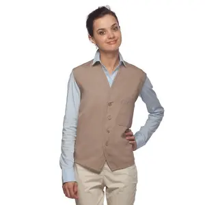 Gilet unisexe pour personnel d'hôtellerie, hôtel, Restaurant et Bar, uniforme de travail de serveur, gilet avec 1 poche