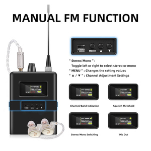 पोर्टेबल uhf वायरलेस इन-कान मॉनिटर सिस्टम बोईप्पैक ट्रांसमीटर रिसीवर के लिए चर्च स्टूडियो uhf वायरलेस ऑडियो ट्रांसीवर - Product Image 5