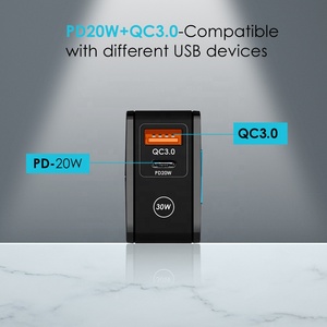 A Mazon US/EU/UK 30W <span class=keywords><strong>Cargador</strong></span> rápido QC 3,0 <span class=keywords><strong>Cargador</strong></span> rápido de pared USB <span class=keywords><strong>Tipo</strong></span> C PD 20W Carga rápida para Iphone/<span class=keywords><strong>Huawei</strong></span> Xiaomi/android - Product Image 3