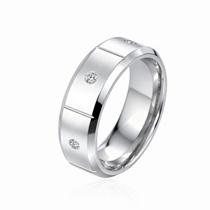 유행 G23 티타늄 반지 유니버설 지르콘 거울 광택 퇴색 방지 남성 여성 - Product Image 2