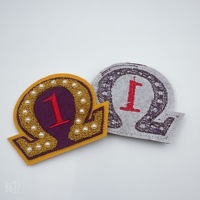 Écusson brodé personnalisé Omega Psi Fraternity Sorority, badge chenille lettres grecques Alpha Sorority, directement de l'usine, pour chapeau