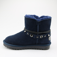 Bottes en cuir thermiques personnalisées pour femmes, bottes de neige classiques à la cheville pour femmes, bottes d'hiver personnalisées