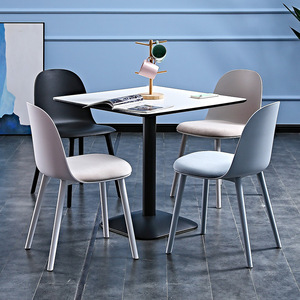 Chaise de bureau en plastique blanc au design <span class=keywords><strong>scandinave</strong></span>, tabouret à dossier léger, maquillage à domicile populaire en PP pour la salle à manger - Product Image 2