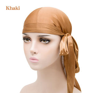 JX Wholesale RTS <span class=keywords><strong>Livraison</strong></span> <span class=keywords><strong>rapide</strong></span> : Foulard, Bonnet, Chapeau de pirate, Bonnets de chimiothérapie, Bonnet <span class=keywords><strong>Durag</strong></span>, Turban pour femmes musulmanes, <span class=keywords><strong>Durag</strong></span> soyeux couleur unie pour hommes - Product Image 4
