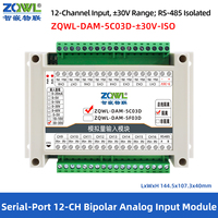 Module d'entrée analogique multi-canaux |   Modbus RTU 16 bits avec précision de 0,1 % |   Gamme 30V, RS-485, isolation CC 2500V |   Montage sur rail DIN