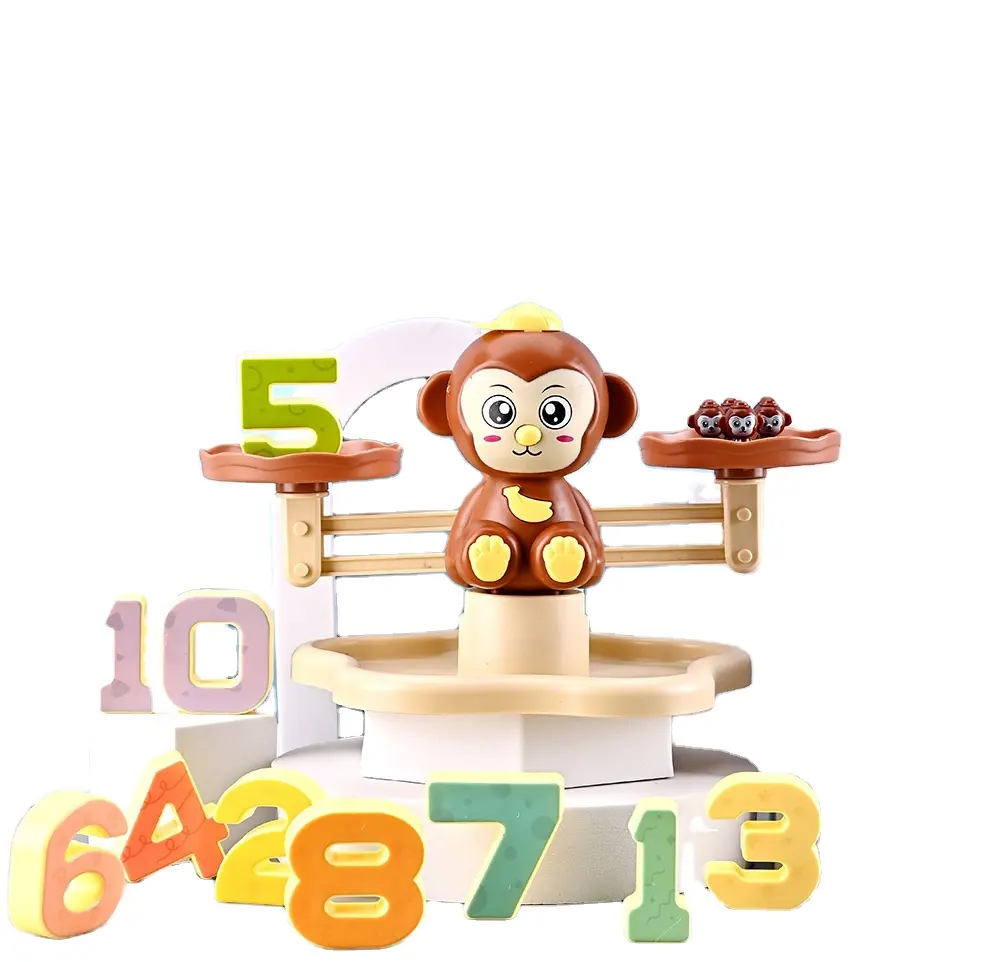 Children's Dinosaur Monkey Voice Scale Educational Thinking Math Balance Toys Digital Montessori Board Game